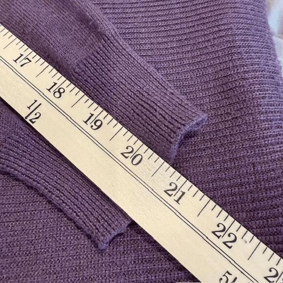 Ella Moss Kaylan Ribbed Knit Sweater Lilac Purple V-neck Size Small - Picture 10 of 11